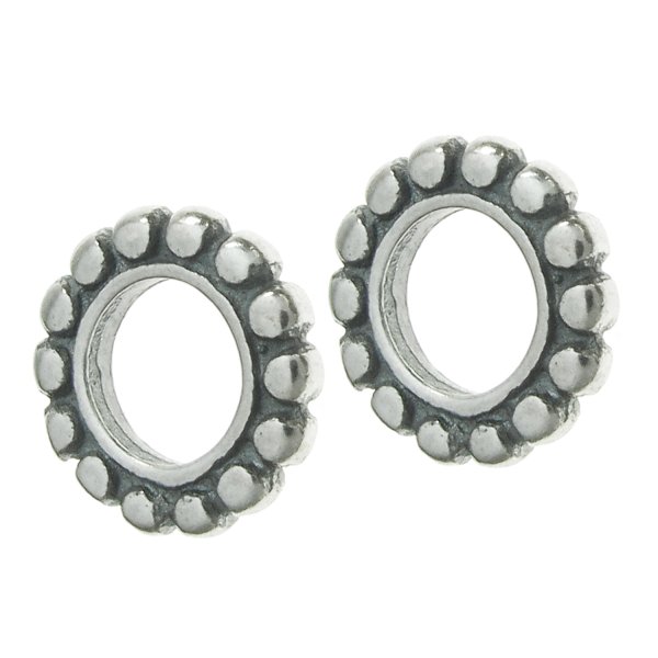 2x Sterling Silver Daisy Round Spacer BEAD for European Charm Bracelets