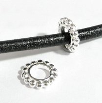 2x Sterling Silver Daisy Round Spacer BEAD for European Charm Bracelets