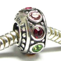 Sterling Silver Mixed CZ Crystals Bead for European Charm Bracelets 11mm