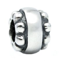 Sterling Silver Round Flower Candy for European Charm Bracelets