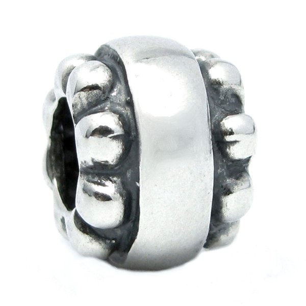 Sterling Silver Round Flower Candy for European Charm Bracelets