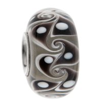 Sterling Silver Murano BLACK Glass Bead for European Charm Bracelets