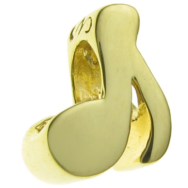 Gold 925 Sterling Silver note MUSIC Melody bead for European Charm Bracelets