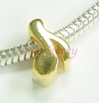 Gold 925 Sterling Silver note MUSIC Melody bead for European Charm Bracelets