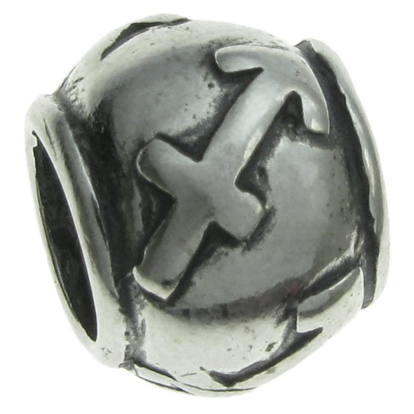 Sterling Silver Zodiac Horoscope SAGITTARIUS Bead Tube for European Charm Bracelets