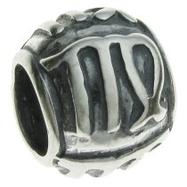 Sterling Silver Zodiac horoscope VIRGO Bead Tube for European Charm Bracelets