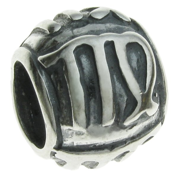 Sterling Silver Zodiac horoscope VIRGO Bead Tube for European Charm Bracelets