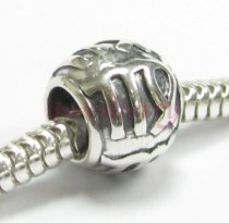 Sterling Silver Zodiac horoscope VIRGO Bead Tube for European Charm Bracelets