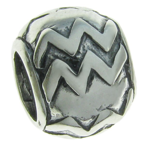 Sterling Silver Zodiac horoscope AQUARIUS Bead Tube for European Charm Bracelets