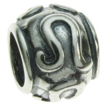 Sterling Silver Zodiac horoscope LEO Bead Tube for European Charm Bracelets