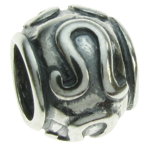 Sterling Silver Zodiac horoscope LEO Bead Tube for European Charm Bracelets