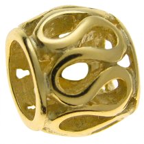 14K Gold 925 Sterling Silver Round Lace Bead for European Charm Bracelets