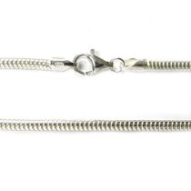 Sterling Silver Snake Cable Bracelet with Lobster Clasp for European Bead Charms, 7.5"