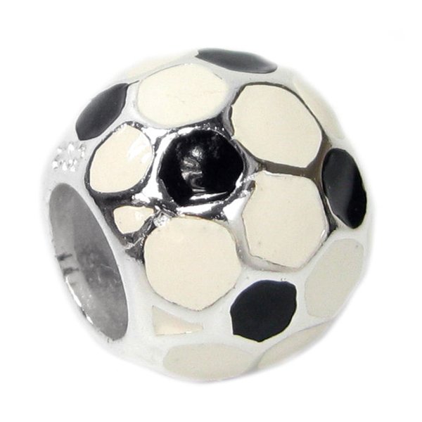 Sterling silver Sport Round Football Soccer bead for European Charm Bracelets
