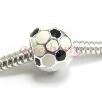 Sterling silver Sport Round Football Soccer bead for European Charm Bracelets