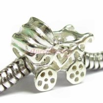 Sterling Silver BABY CARRIAGE CART 13.6mm for European Charm Bracelets