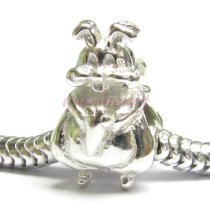 Sterling Silver Easter Bunny Rabbit Bead for European Charm Bracelets 12mm