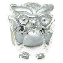 Sterling Silver OWL BIRD Bead for European Charm Bracelets 13mm