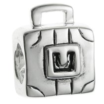Sterling Silver SUITCASE LUGGAGE BAG Bead for European Charm Bracelets