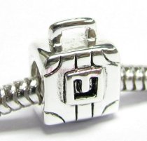 Sterling Silver SUITCASE LUGGAGE BAG Bead for European Charm Bracelets