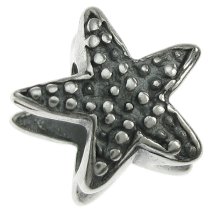 Antique Sterling Silver STAR FISH Bead for European Charm Bracelets