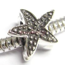 Antique Sterling Silver STAR FISH Bead for European Charm Bracelets