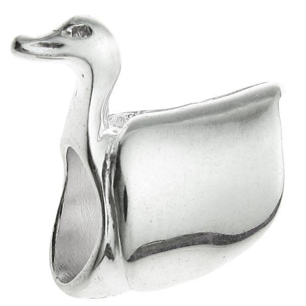 Sterling Silver Animal SWAN DUCK Bead for European Charm Bracelets