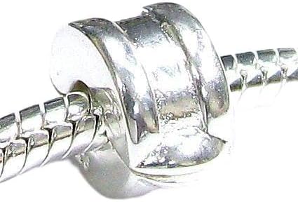 Queenberry Sterling Silver Simplictity/Plain Clip Stopper Bead for European Charm Bracelets