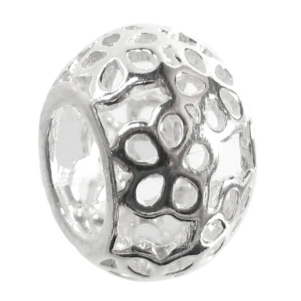 Sterling Silver Daisy flower Beads for European Bead charm Bracelet