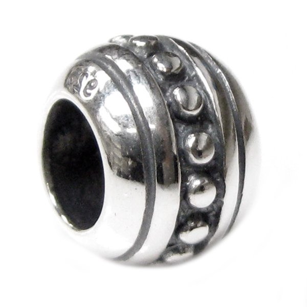 Sterling Silver Round Dot Beads for European Charm Bracelets 9.5mm