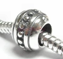 Sterling Silver Round Dot Beads for European Charm Bracelets 9.5mm