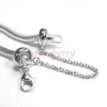 Sterling Silver Stopper Safety Chain Bead for European charm Bracelets