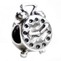 Sterling Silver Alarm Clock Bead for European Charm Bracelets