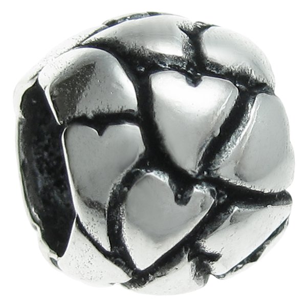 Sterling Silver Round Heart Lots of Love for European Charm Bracelets