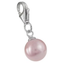 STERLING SILVER Swarovski Rosaline Pearl Pendant Bead for European Clip on Charm
