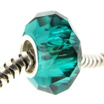 Sterling Silver BIRTHSTONE Blue Ziron Crystal European Bead charm December