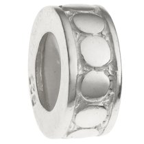 Sterling Silver STOPPER WITH RUBBER CIRCLE DOT ROUND Bead for European Charm Bracelets 8.3mm