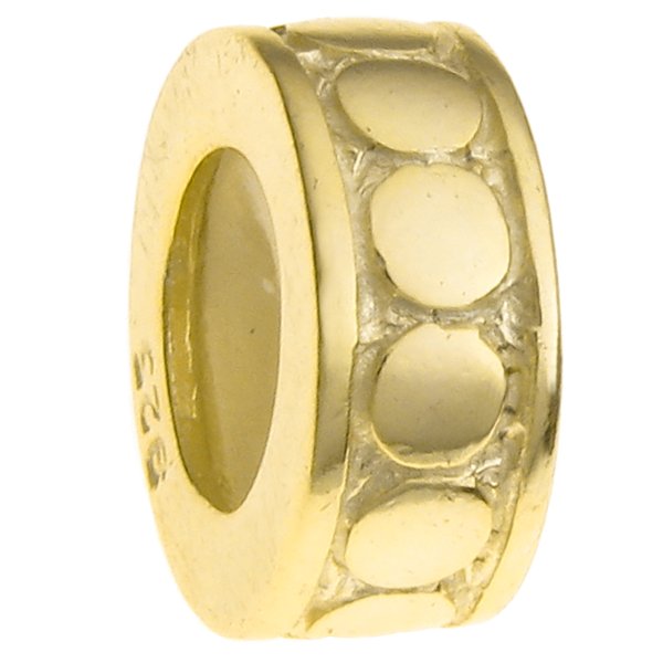 Gold Sterling Silver STOPPER RUBBER CIRCLE DOT ROUND Bead for European Charm Bracelets