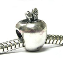 Sterling Silver CUTE APPLE Bead for European Charm Bracelets