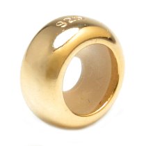 14K Gold Sterling Silver Plain Ring STOPPER w/ RUBBER Bead for European Charm Bracelets 7.8mm