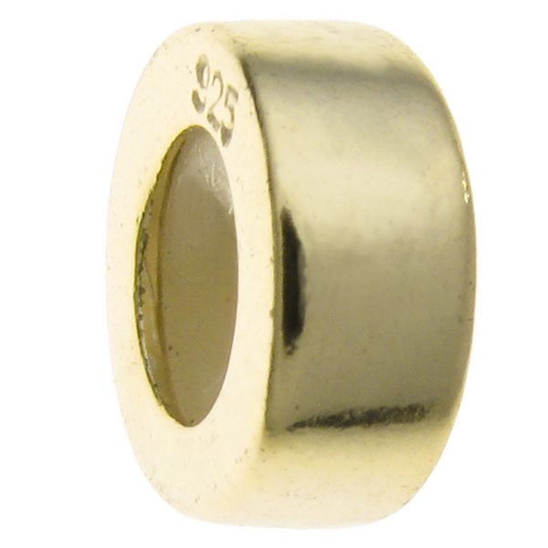 14K Sterling Silver STOPPER WITH RUBBER Round Bead for European Charm Bracelets 8mm