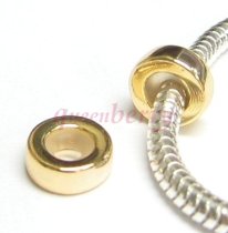 14K Sterling Silver STOPPER WITH RUBBER Round Bead for European Charm Bracelets 8mm