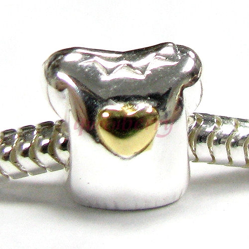 Sterling Silver Cute T-Shirt Heart Love Bead for European Charm Bracelets