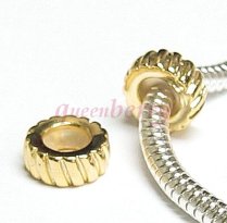 Gold 925 Sterling Silver STOPPER W/ RUBBER for European Bead charm Bracelet