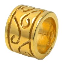 14K Real Gold 925 Sterling Silver Flower Bead Tube for European Charm Bracelets 7.5mm
