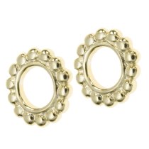 2x 14k Real Gold 925 Sterling Silver ROUND DAISY Spacer BEAD for European Charm Bracelets