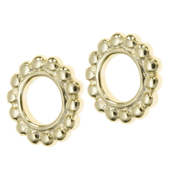 2x 14k Real Gold 925 Sterling Silver ROUND DAISY Spacer BEAD for European Charm Bracelets