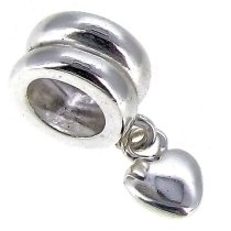 Sterling Silver SWEET HEART Love dangle Bead for European Charm Bracelets