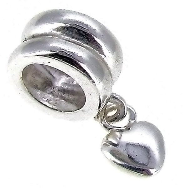 Sterling Silver SWEET HEART Love dangle Bead for European Charm Bracelets