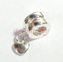 Sterling Silver SWEET HEART Love dangle Bead for European Charm Bracelets